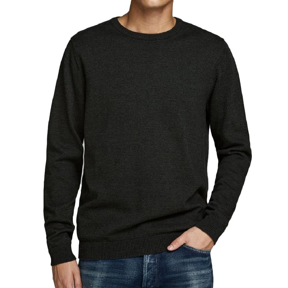 Pull Gris Foncé Homme Jack & Jones Basic Knit 1