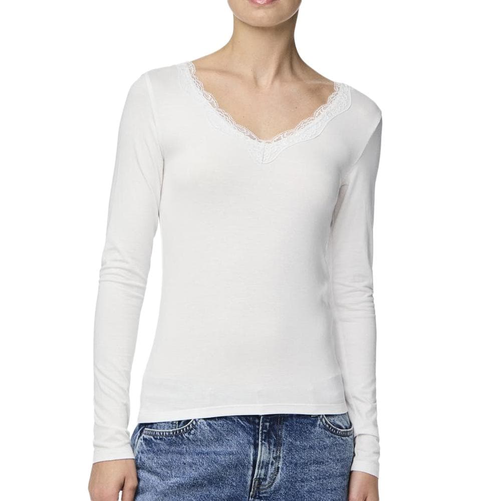 T-Shirt Blanc Femme Pieces Pcbarbera 1