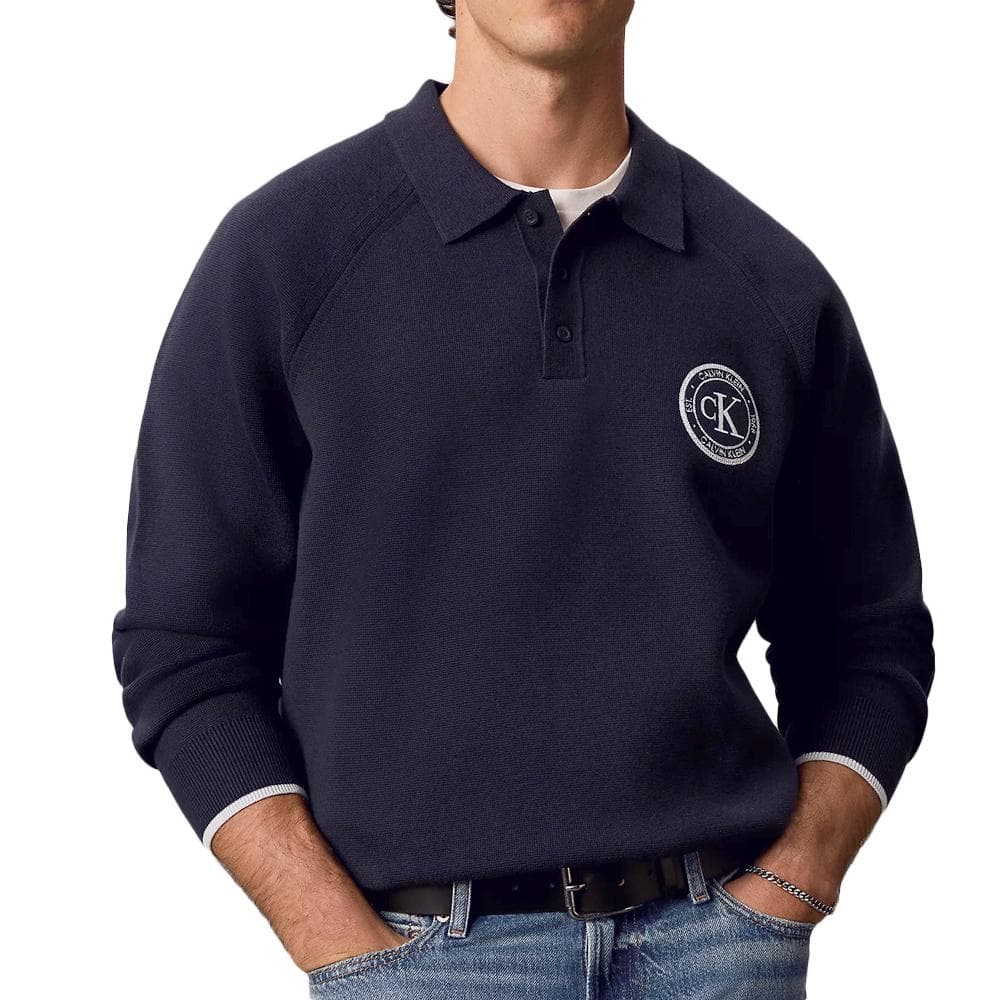 Pull Marine Homme Calvin Klein Jeans Varsity 1