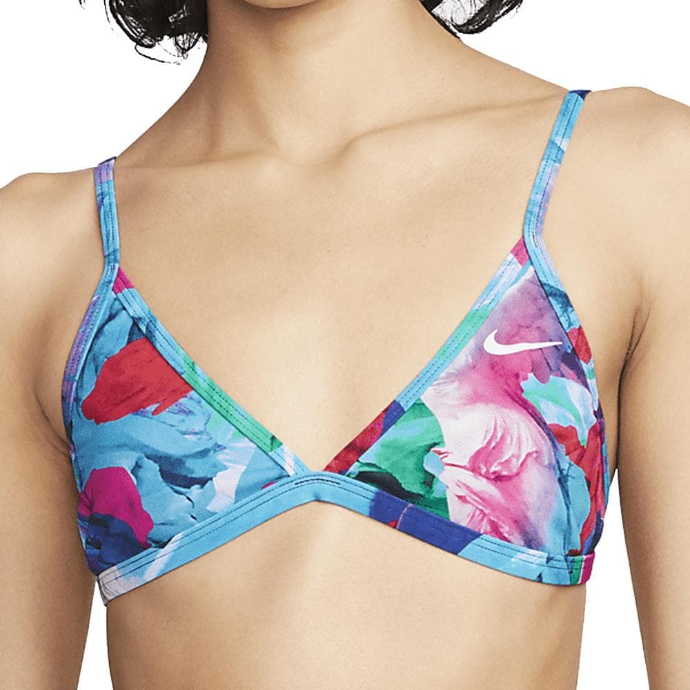 Haut de maillot de bain Bleu/Rose Femme Nike Lace Up 1
