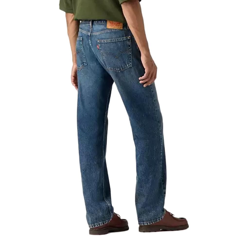 Jean 555 Bleu Foncé Délavé Homme Levi's Relaxed Straight Med Indig 2