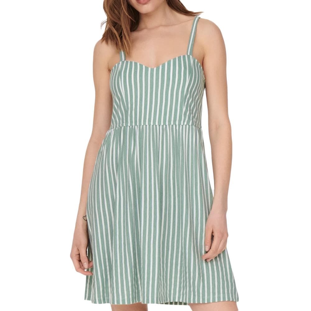 Robe à Rayures Blanc/Vert Femme Only Sharon 1