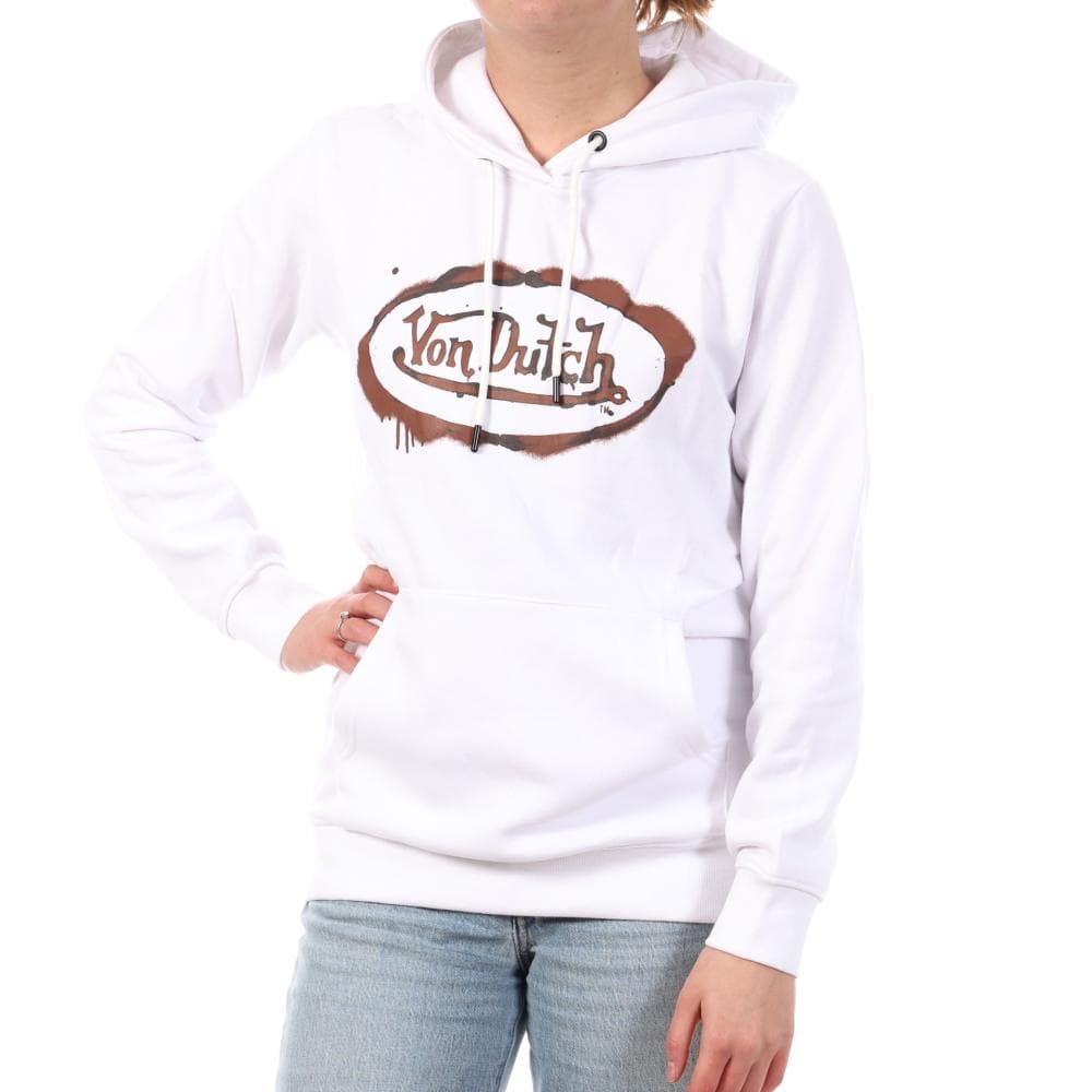 Sweat à Capuche Blanc Femme Von Dutch Uni Print 1