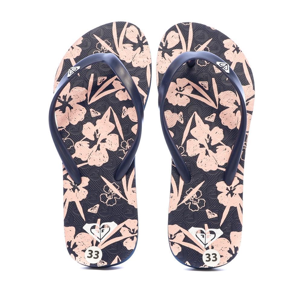 Tong Marine à fleurs Fille Roxy The Sea Vanille 3