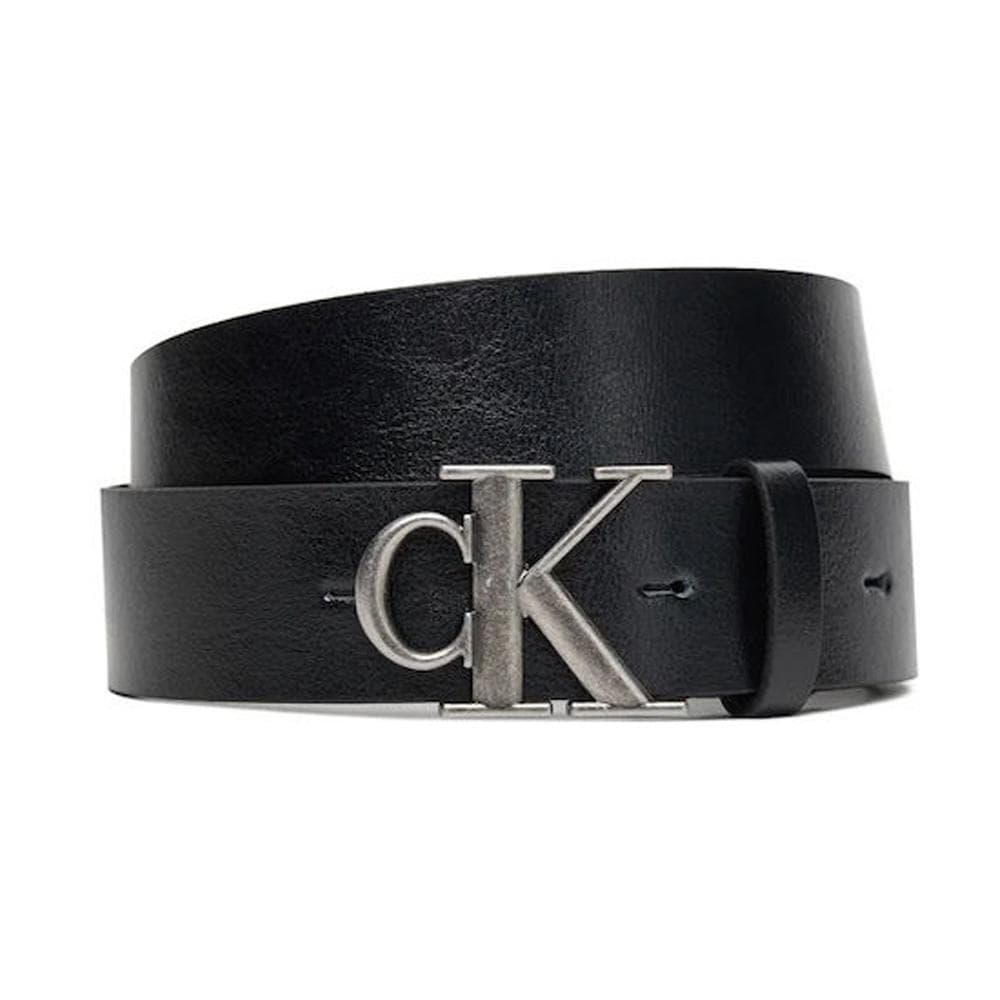 Ceinture Noir/Argent Homme Calvin Klein Jeans Ck Buckle Tumbled 35 - T 1