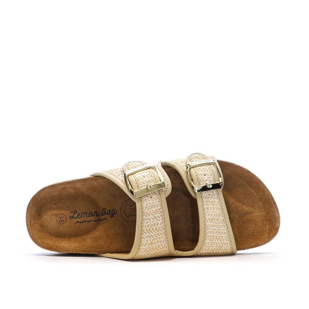 Sandales Beige Femme Lemon Bay Double Brides Naturel 4