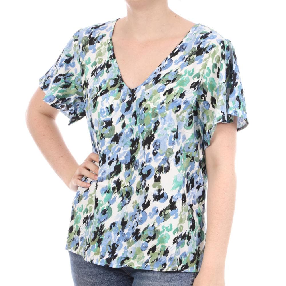 T-shirt Blanc à Motifs Femme Vero Moda Easy V-neck 1