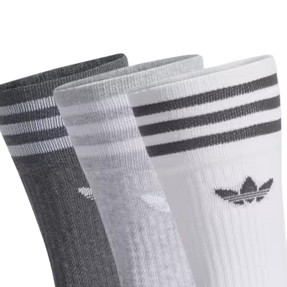 x3 Paires de Chaussettes Blanches/Grises Homme Adidas Solid Crew 2