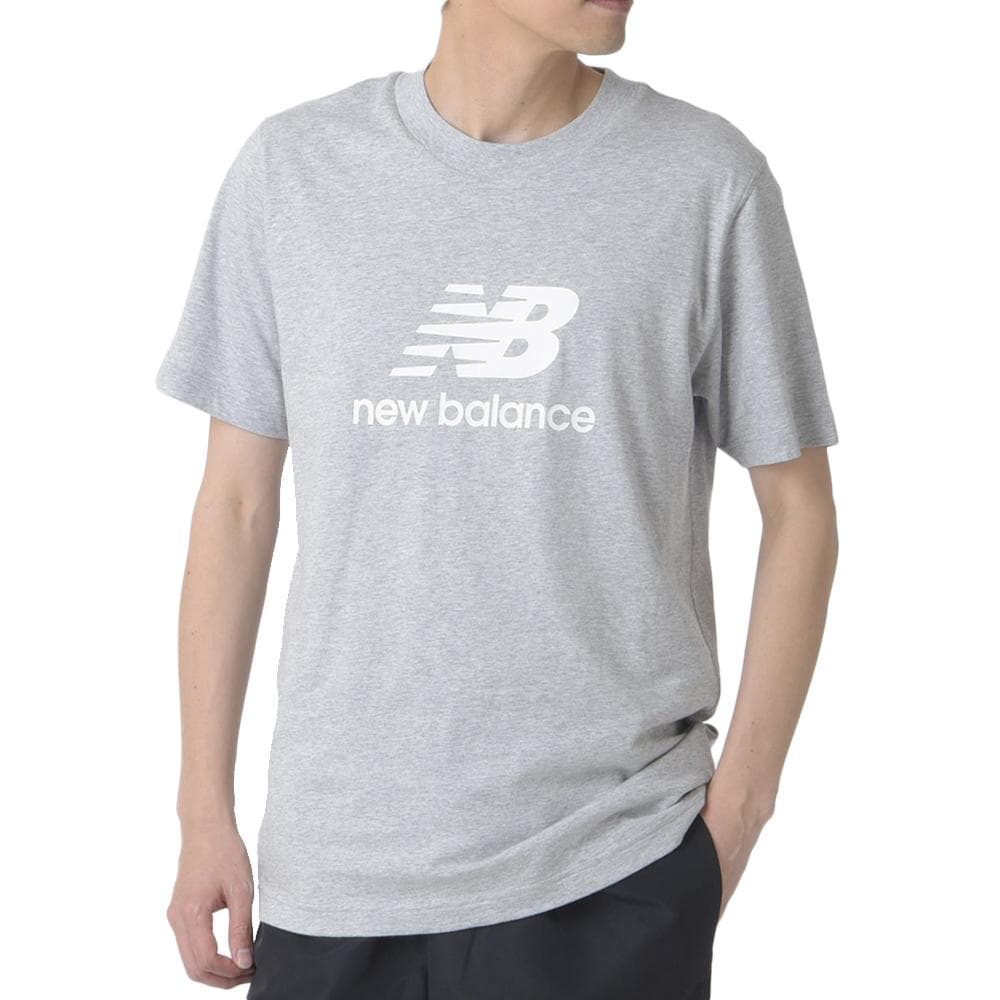 T-shirt Gris Homme New Balance Stacked Logo 1