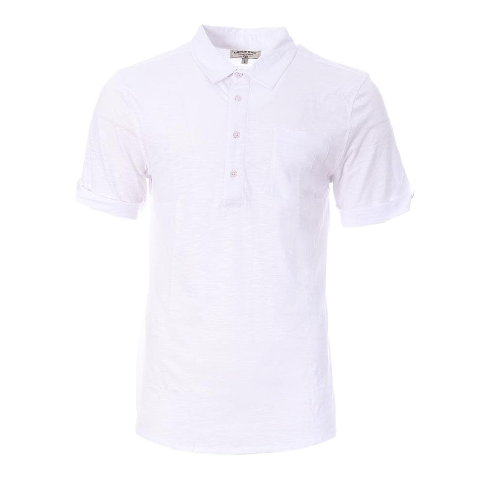 Polo Blanc Homme American People Paf 1