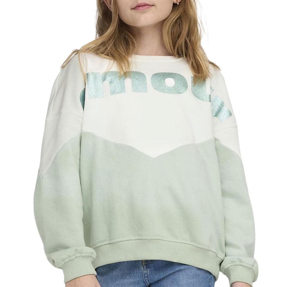 Sweat Vert/Blanc Fille Kids ONLY Kogruna 1