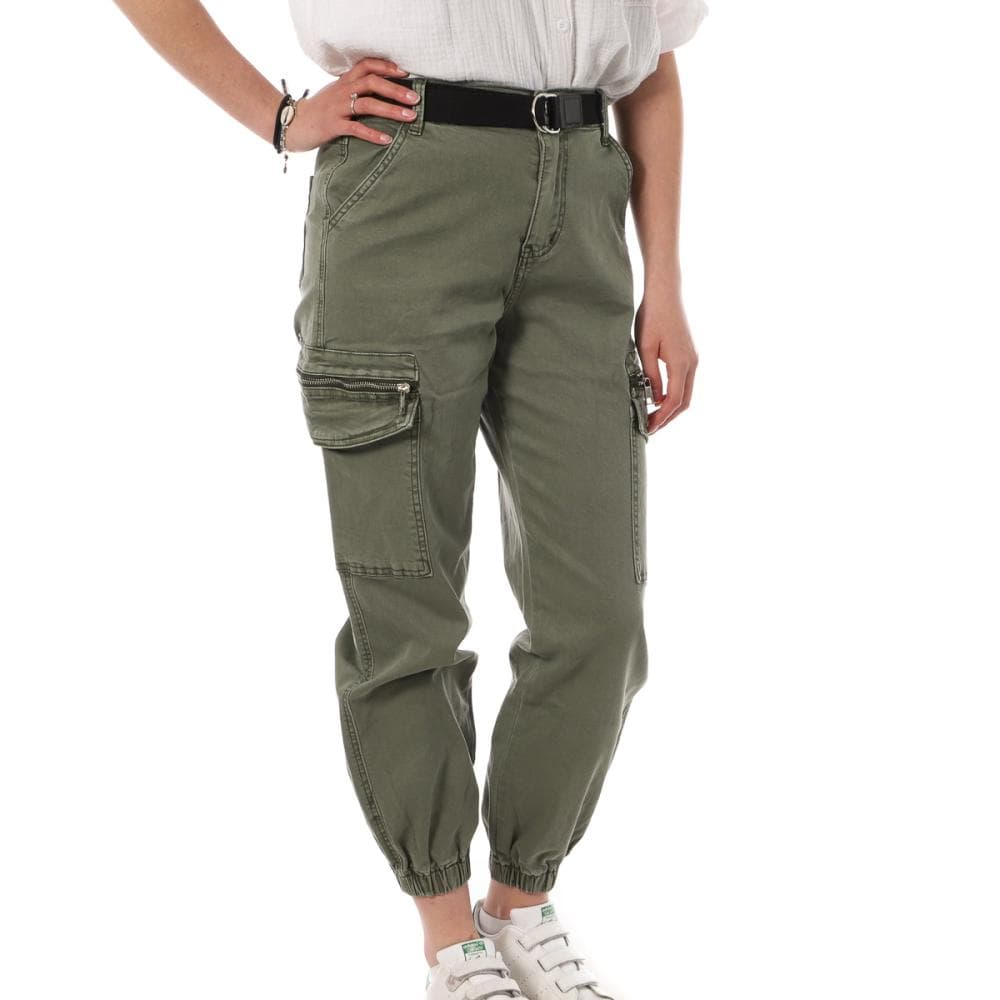 Pantalon Cargo Ceinture Kaki Femme Monday Premium LW-357 1