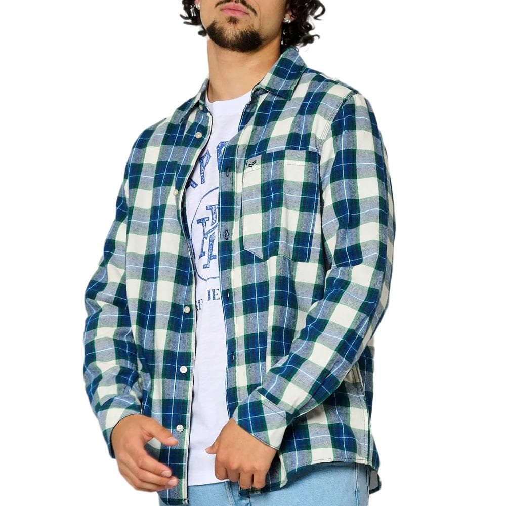 Chemise Bleu à Carreaux Homme Kaporal KIRK 1