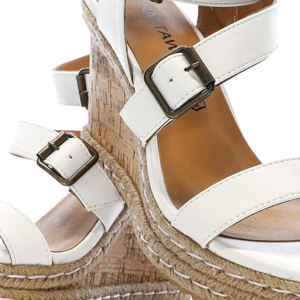 Sandales Compensée Blanches Femme Chattawak Summer Camel 7