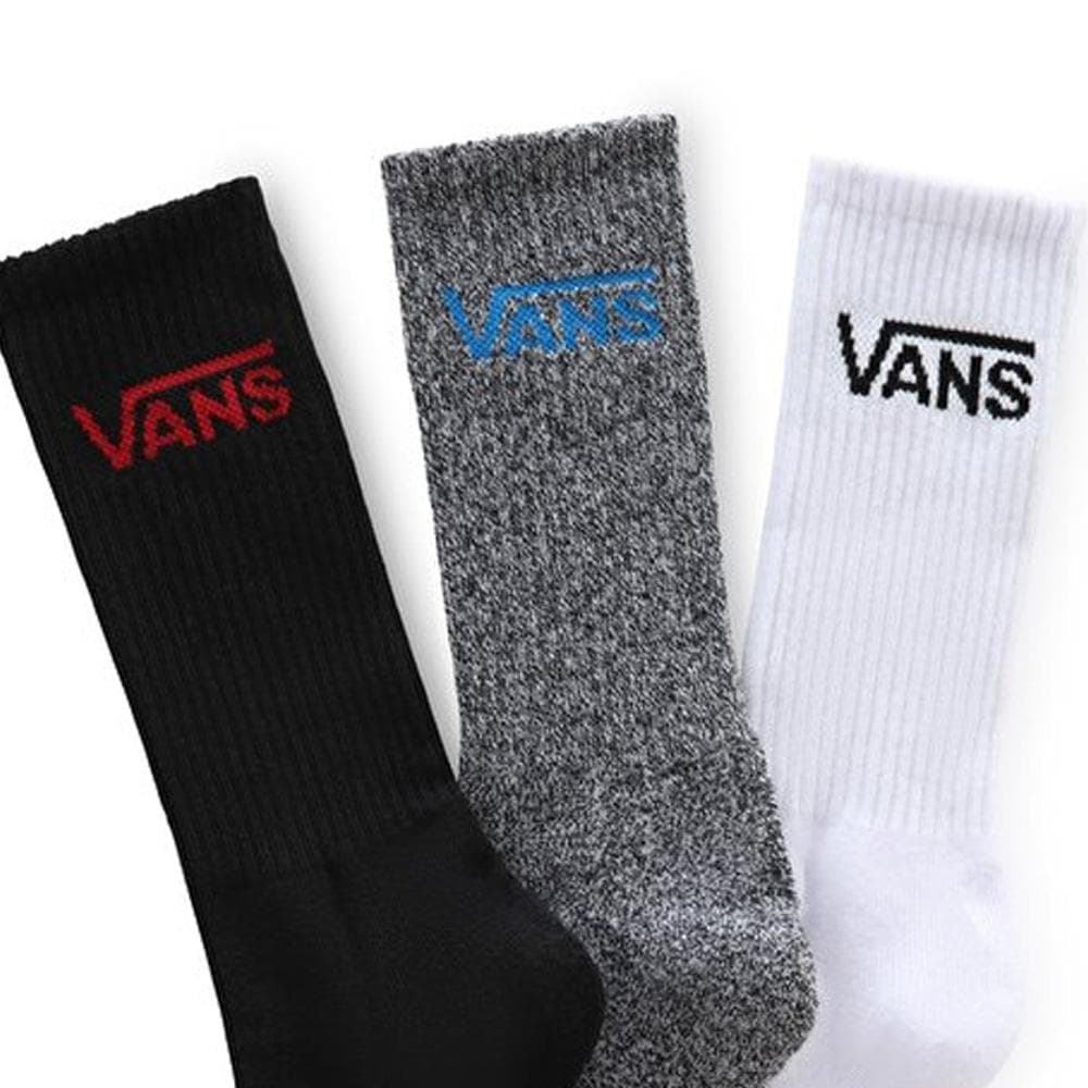 X3 Lot de Chaussettes Noires/Grises/Blanches Mixte Vans Mn Vans Crew 2