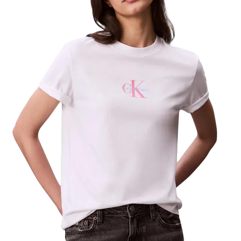 T-shirt Blanc Femme Calvin Klein Jeans Ss 20s Classic 1
