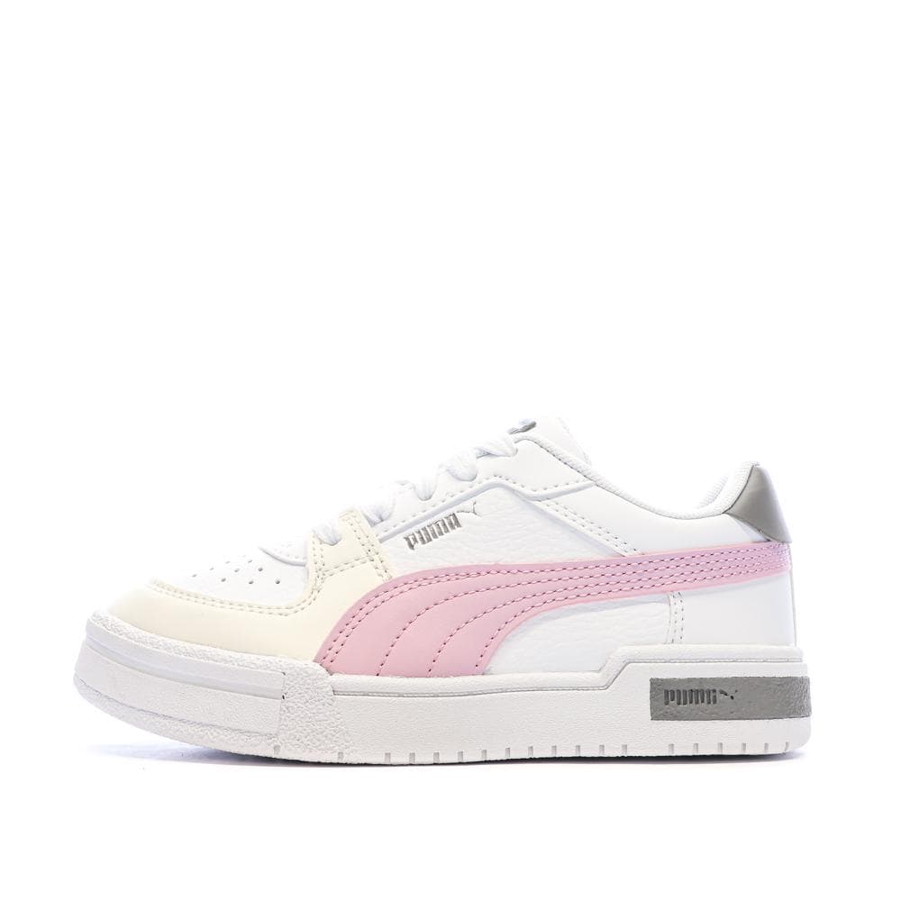 Baskets Blanches/Roses Fille Puma Ca Pro 1