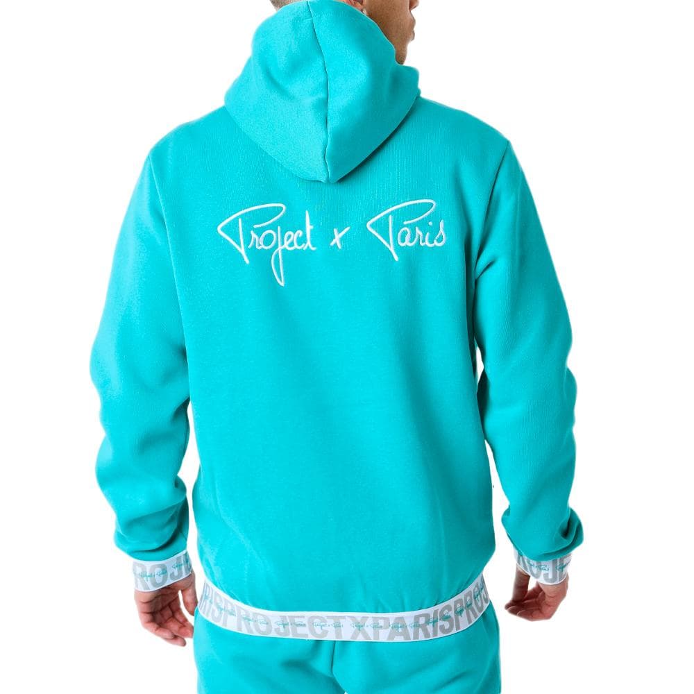 Sweat à Capuche Zippé Turquoise Homme Project X Paris Logote 2