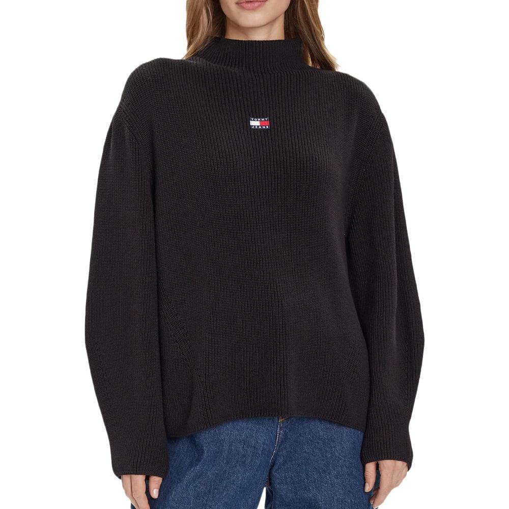Pull Noir Femme Tommy Hilfiger Tjw Mockneck Badge S 1