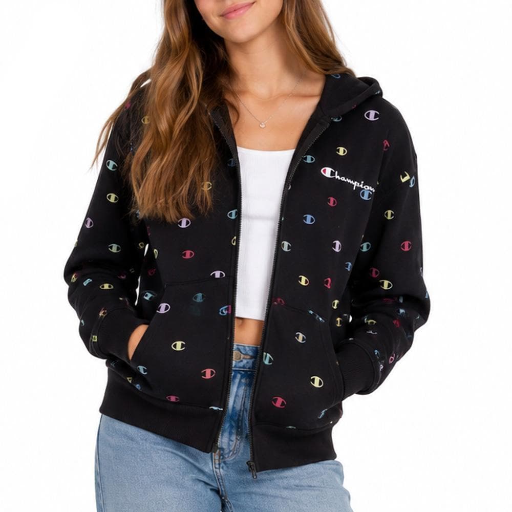 Sweat Zippé Noir Fille Champion Full 1