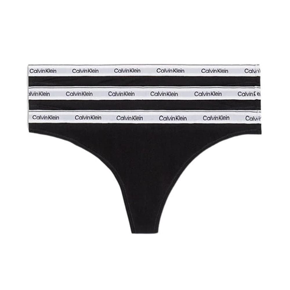 X3 Strings Noir Femme Calvin Klein Thong 1