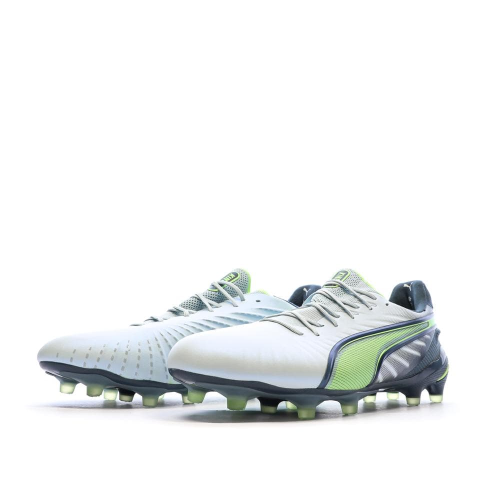 Chaussures de Foot Blanches/Noires/Vertes Homme Puma King Ultimate FG/AG 6