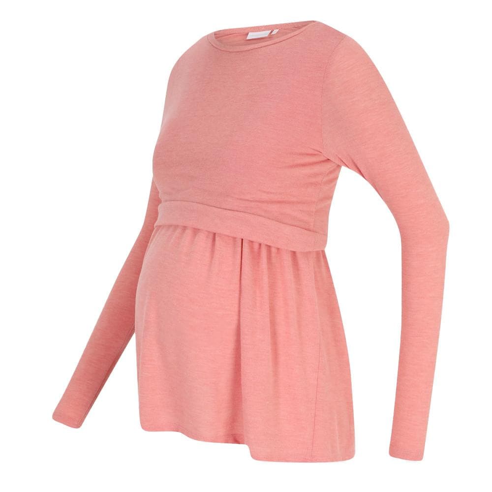 T-Shirt Manches Longues Rose Femme Mamalicious Lanabella 1