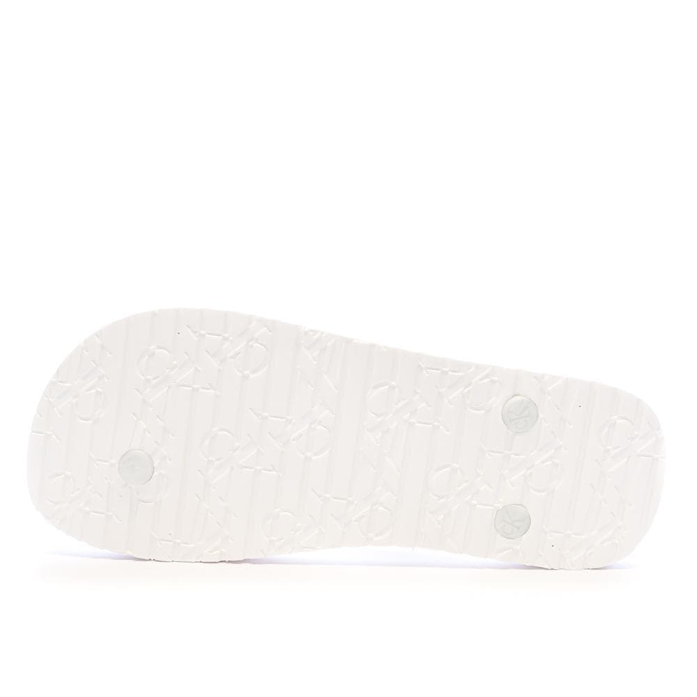 Tongs Blanches Femme Calvin Klein Jeans Flip Flop Tpu Metall 2