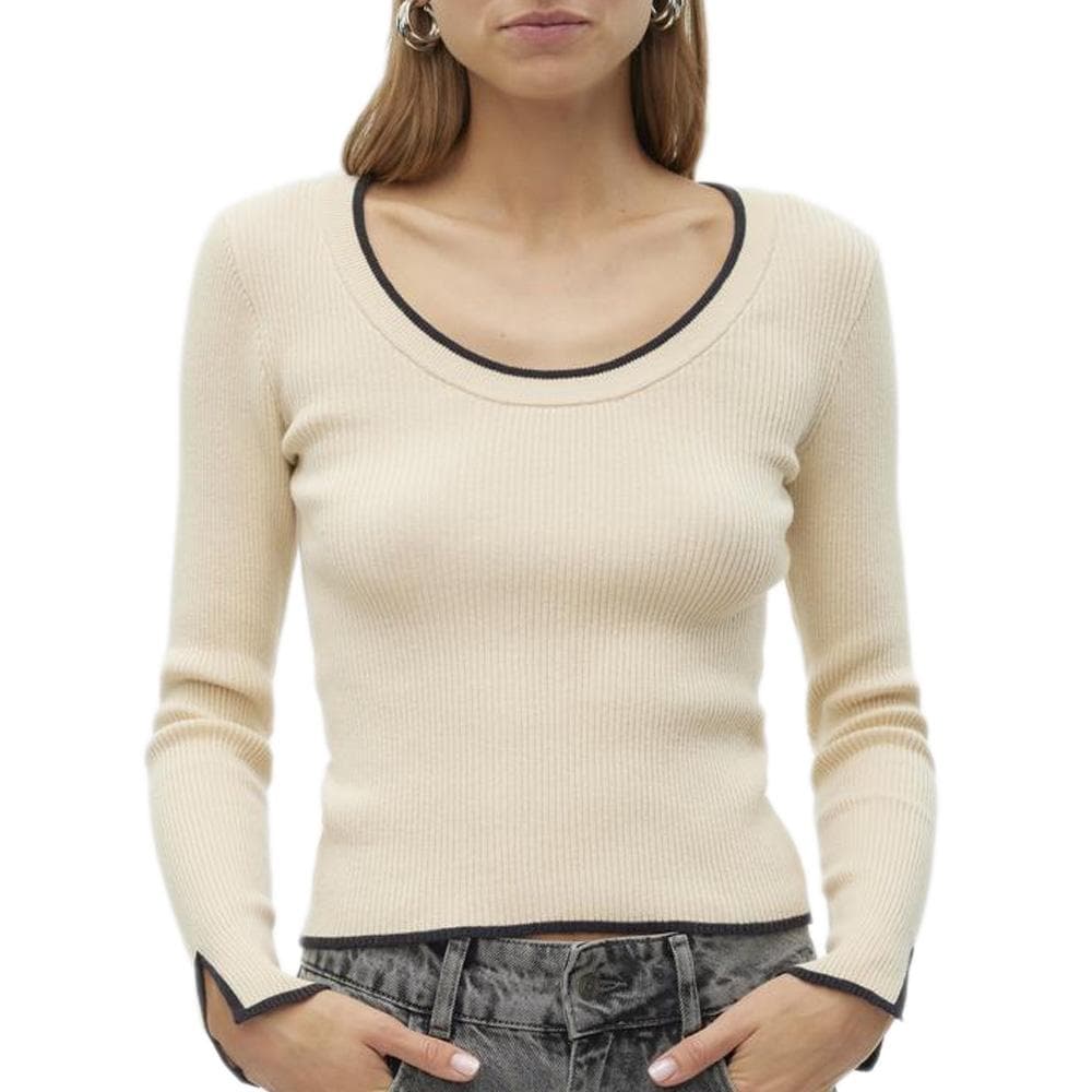Pull Crème/Noir Femme Vero Moda Joan 1