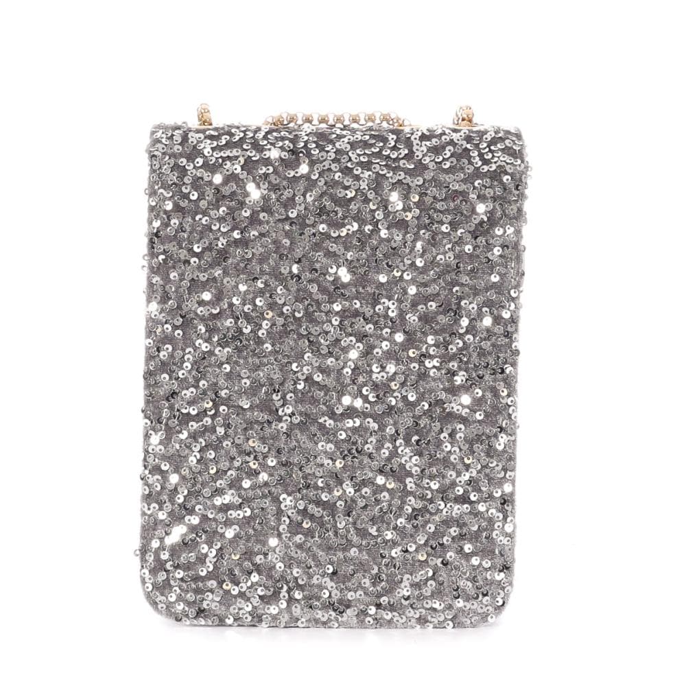 Sac Bandoulière Sequins Argenté Stella Green Telephone 2