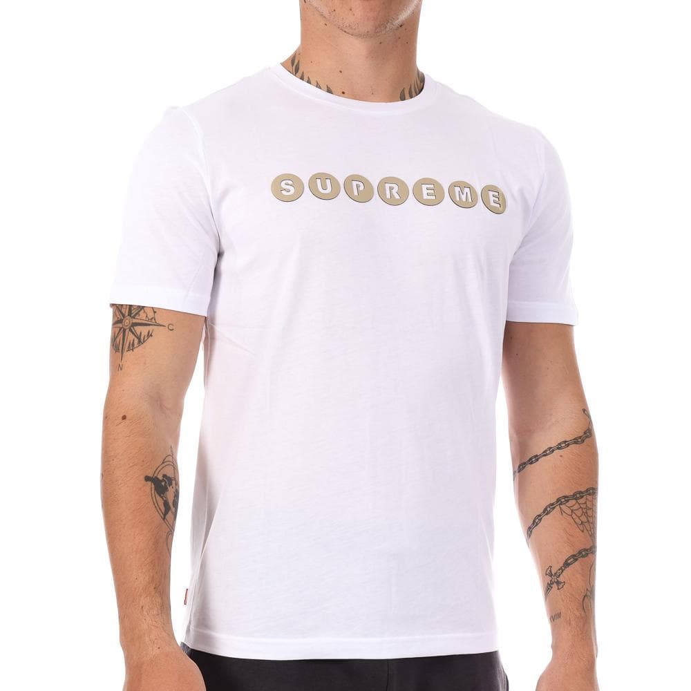 T-shirt Blanc/Argent Homme Supreme Grip Kean 1