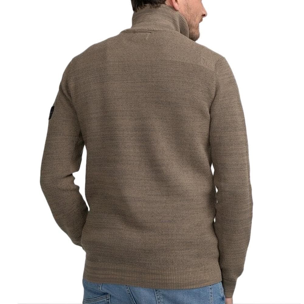 Pull Zippé Marron Homme Petrol Industries Knitwear Collar 2