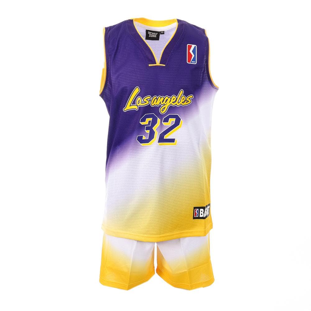 Los Angeles Ensemble de Basketball Violet/Jaune Garçon Sport Zone 1