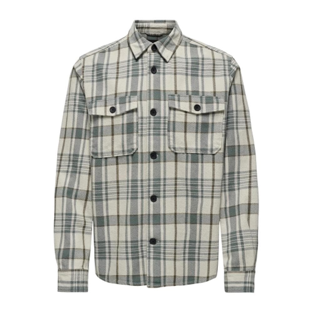 Chemise Beige/Verte Homme Only & Sons Milo 3
