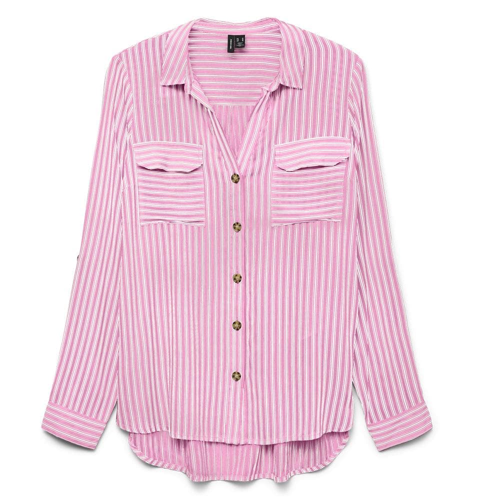 Chemise Rose/Blanc Femme Vero Moda Bumpy 2