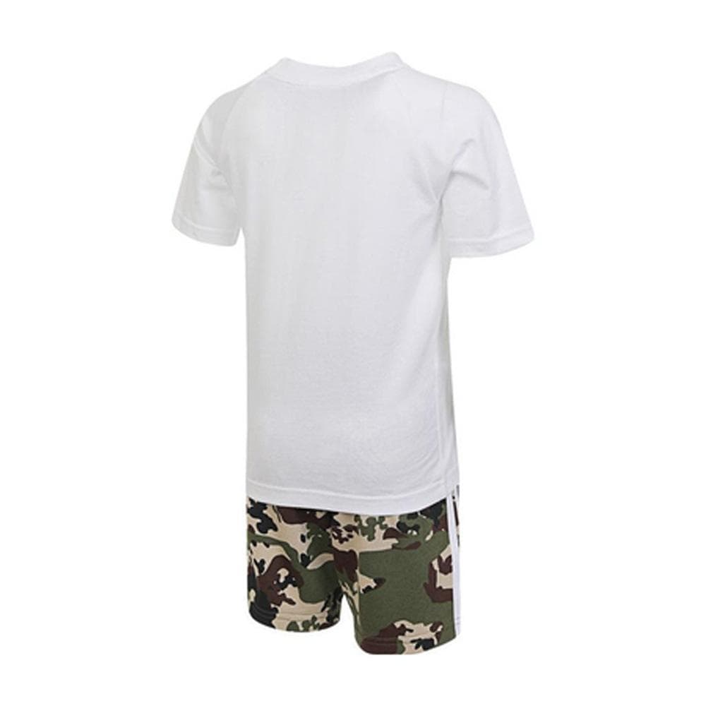 Ensemble Blanc/Kaki Garçon Adidas Short Tee Set 2