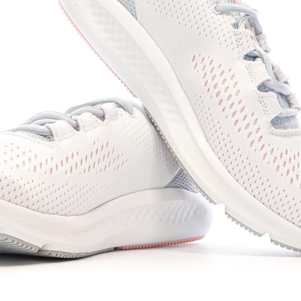 Chaussures de Running Blanches/Bleu/Rose Femme Under Armour Charged Pursuit 7