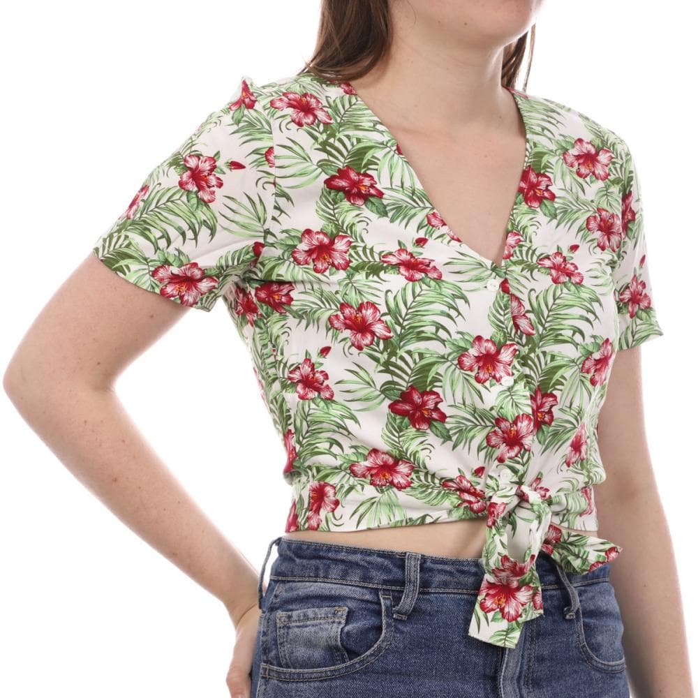 Blouse Blanche/Rouge à fleurs Femme Vero Moda Easy 1