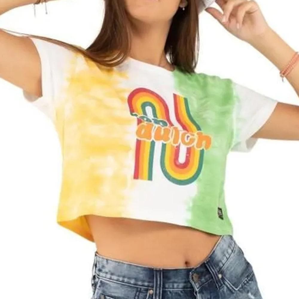 T-shirt Blanc/Vert Femme Von Dutch Effet Tye & Dye 1