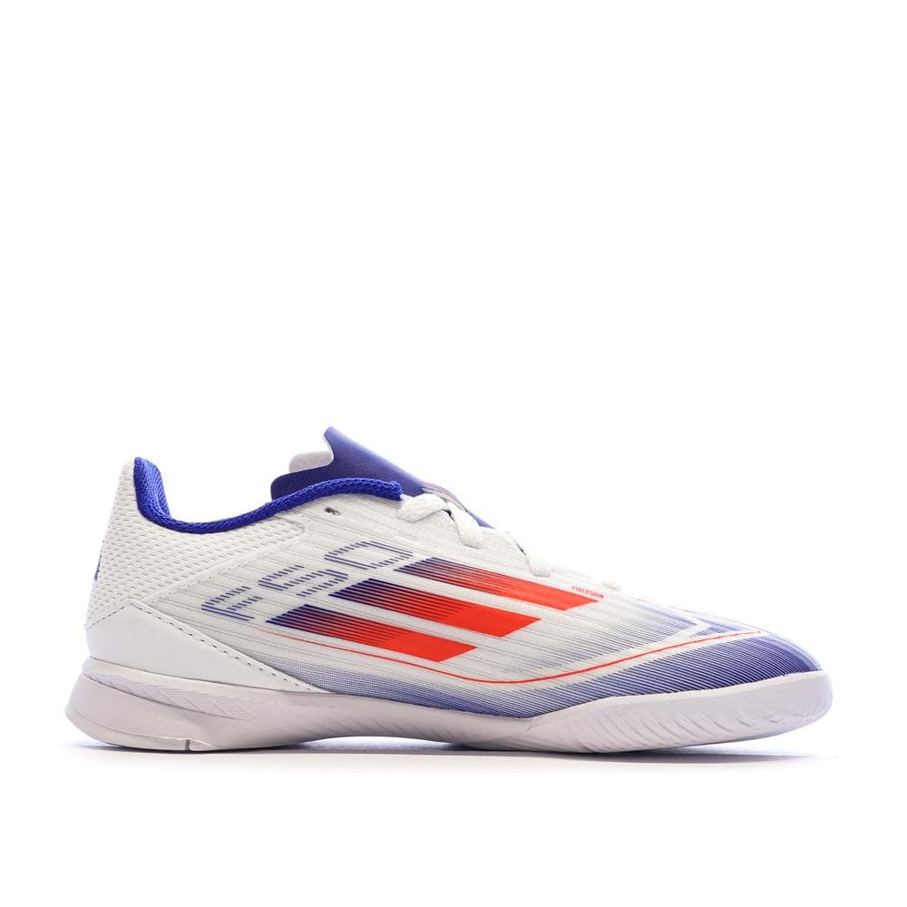 Chaussures de futsal Blanches/Bleu Garçon Adidas F50 League 2
