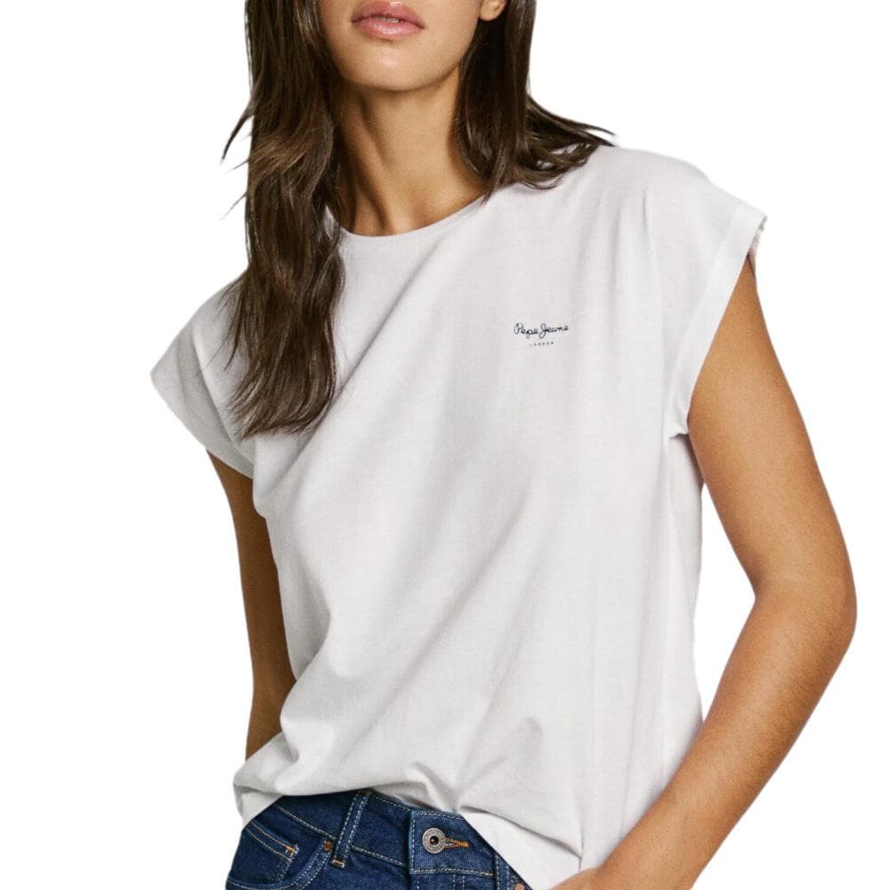 T-Shirt Blanc Femme Pepe jeans Blooma 1