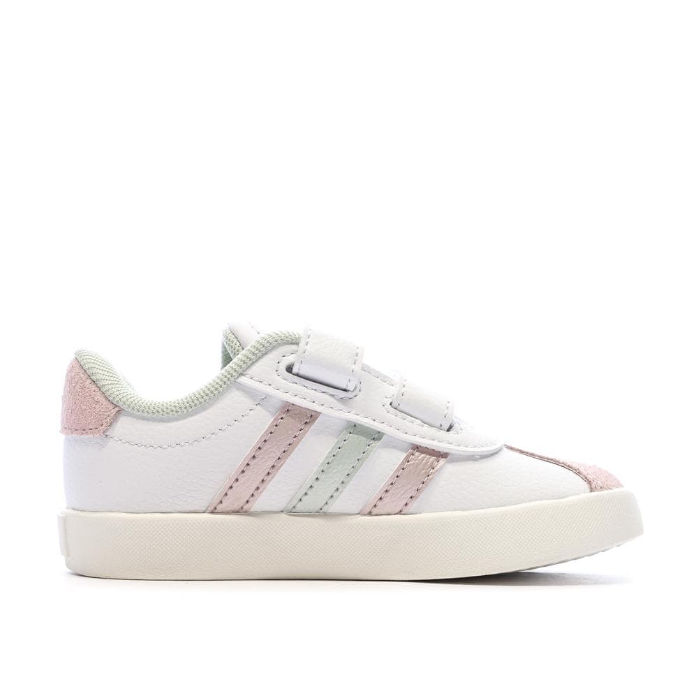 Baskets Blanches/Roses/Grises Fille Adidas Court 3.0 2