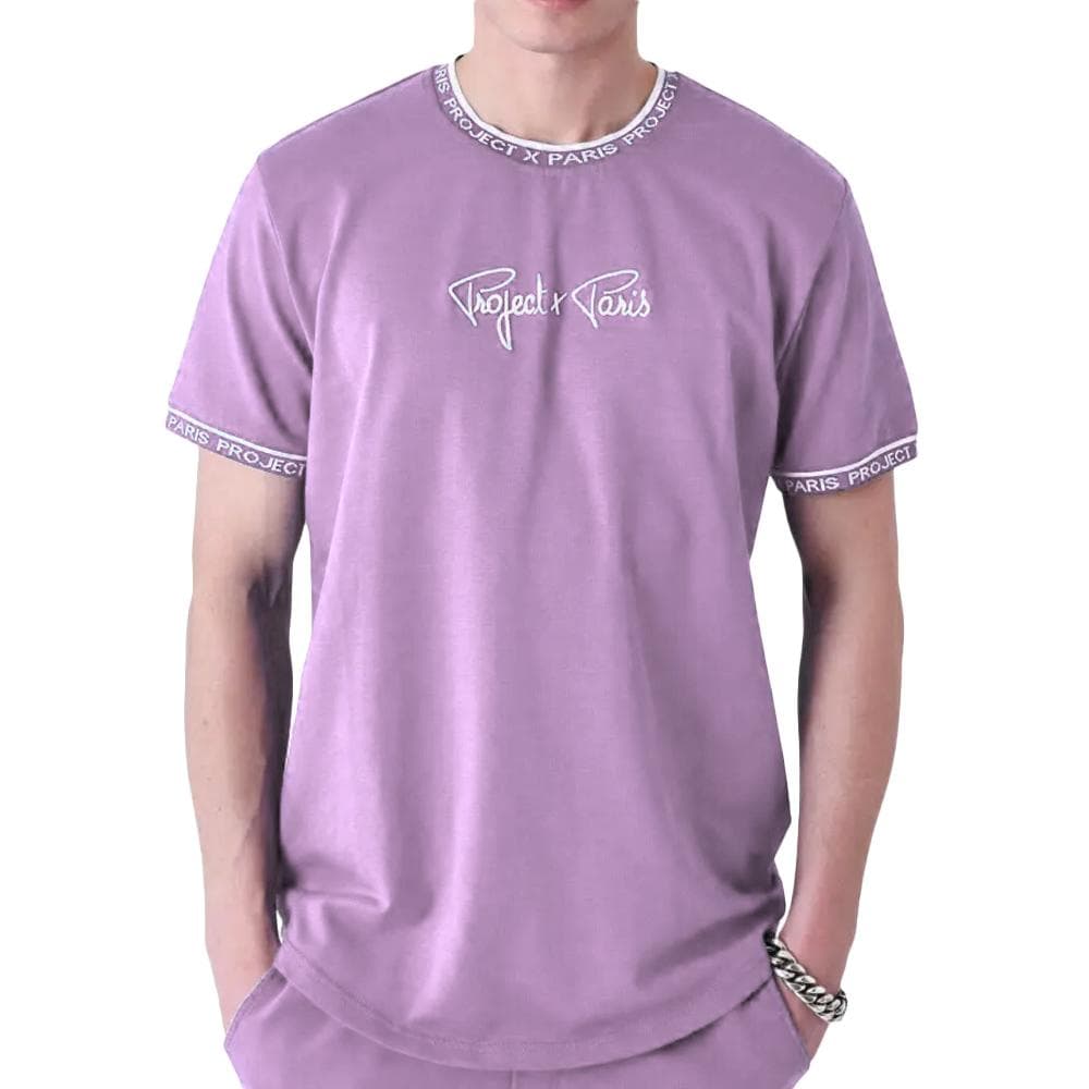 T-Shirt Violet/Blanc Homme Project X Paris 2511114 1