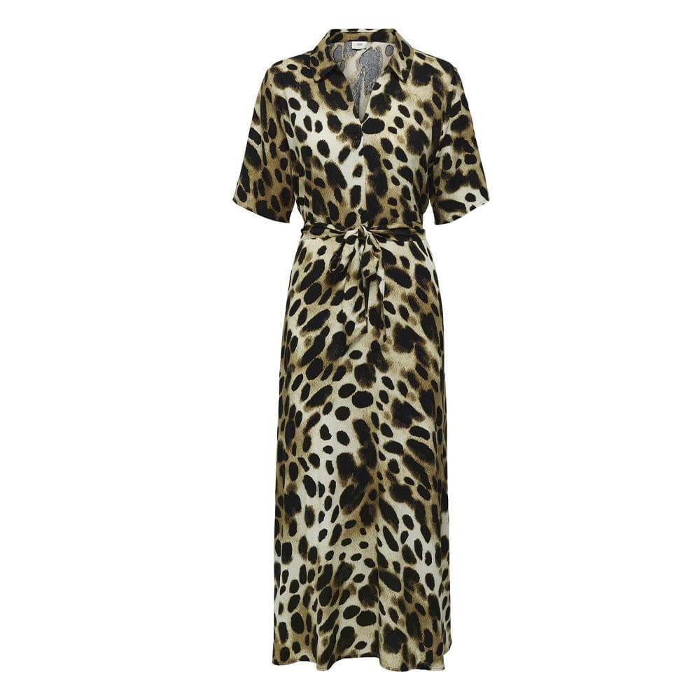 Robe Imprimé Léopard Marron/Écru Femme Starsezen Life 2/4 1