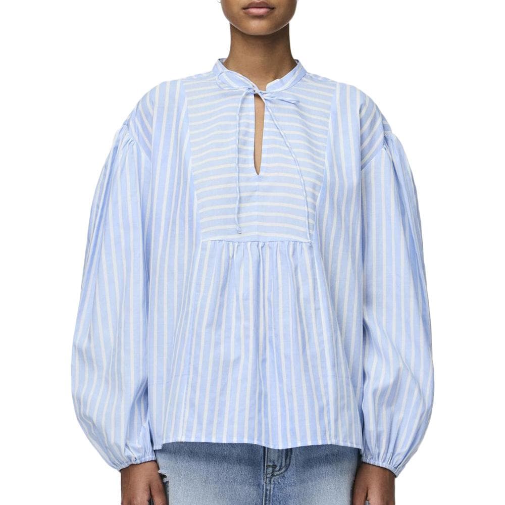 Blouse Bleu/Blanche Femme Pieces Lilia 1