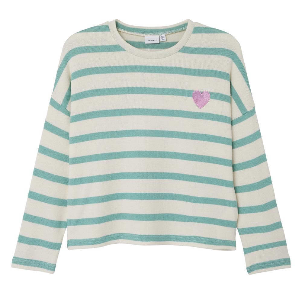 Pull Beige/Vert à rayures Fille Name It Follina 1
