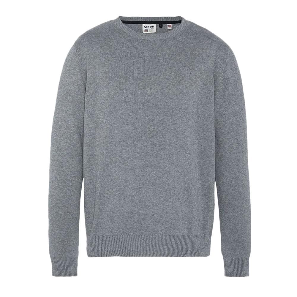 Pull Gris Homme Schott Basic Fin Ras 1