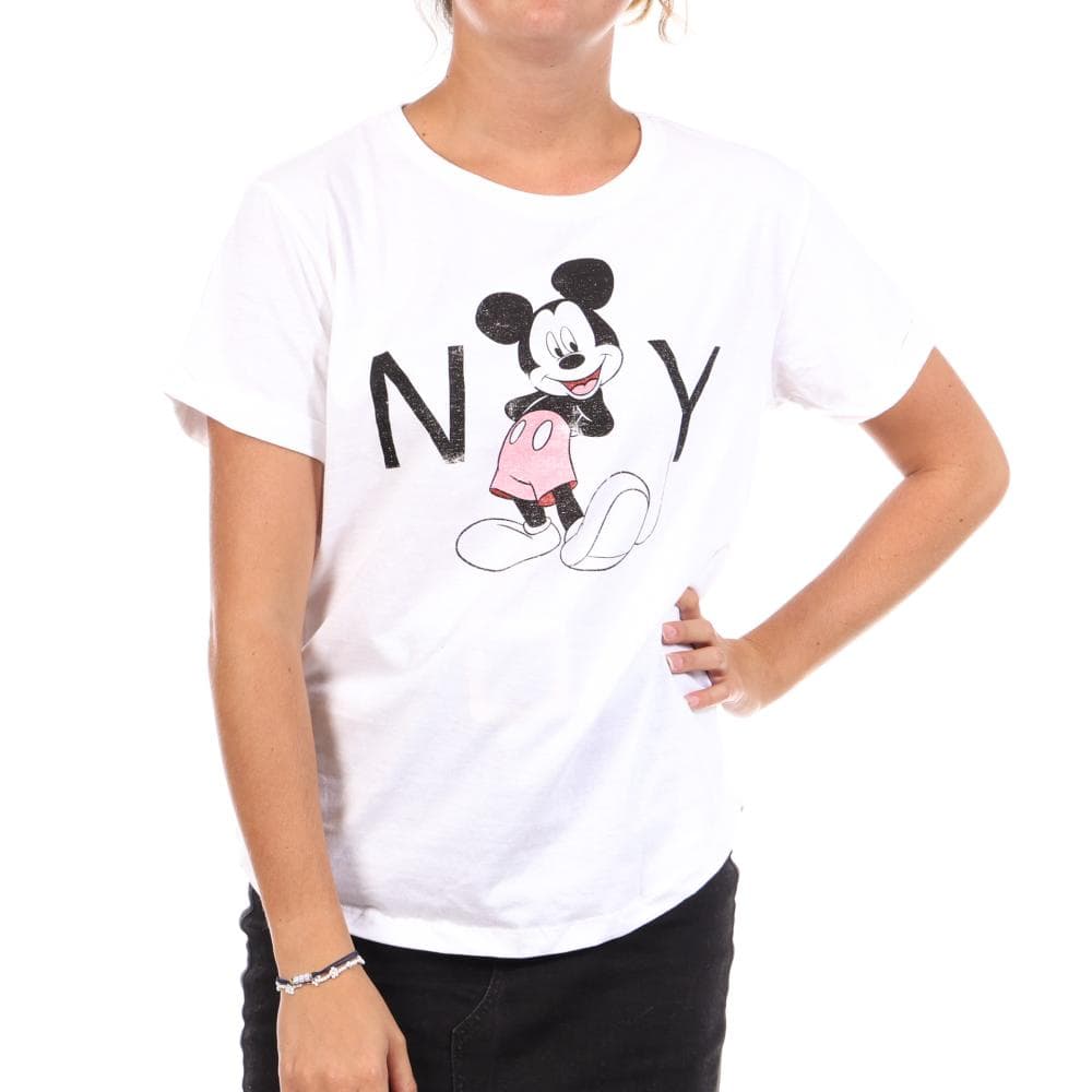 T-Shirt Blanc Femme Disney New York 1