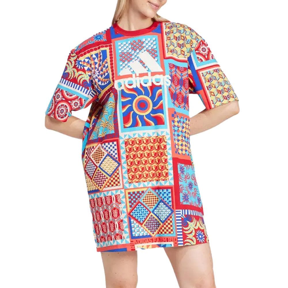 Robe Bleu/Rouge Femme Adidas Farm 1
