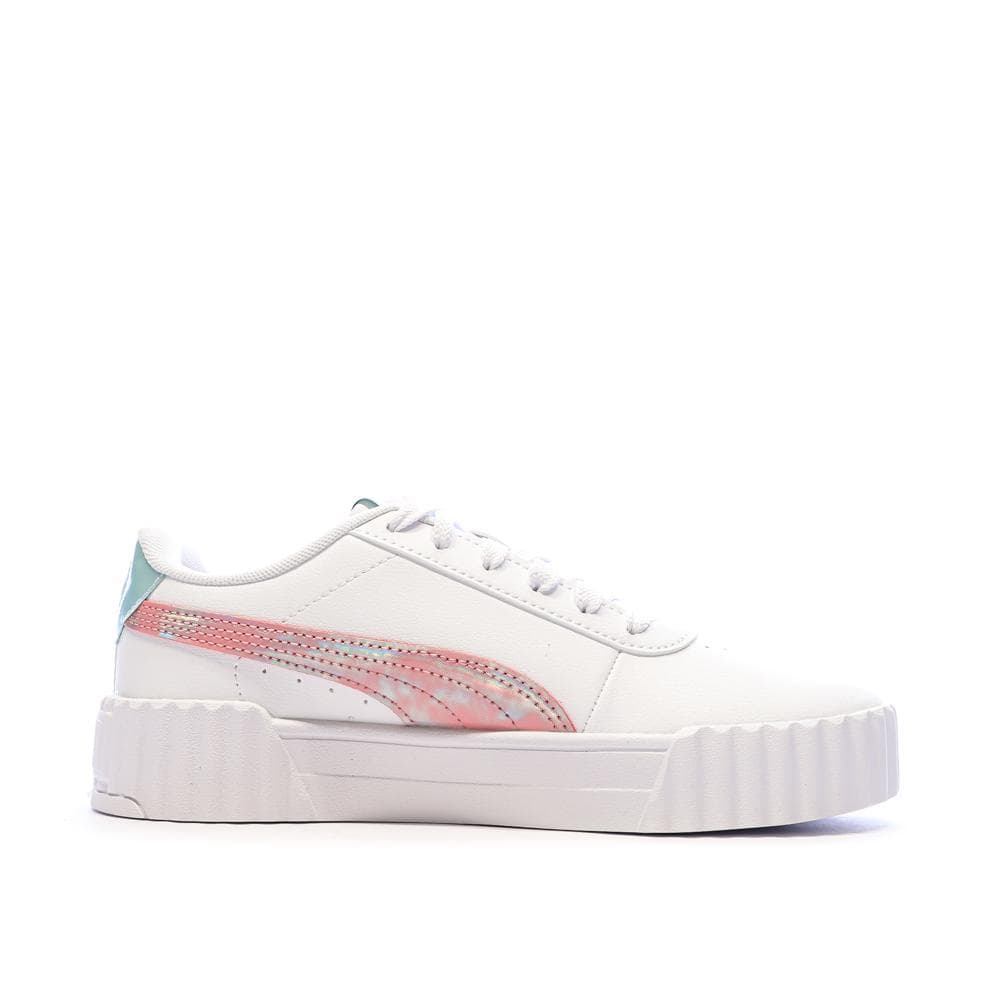 Baskets Blanche/Rose/Bleu Fille Puma Carina 2
